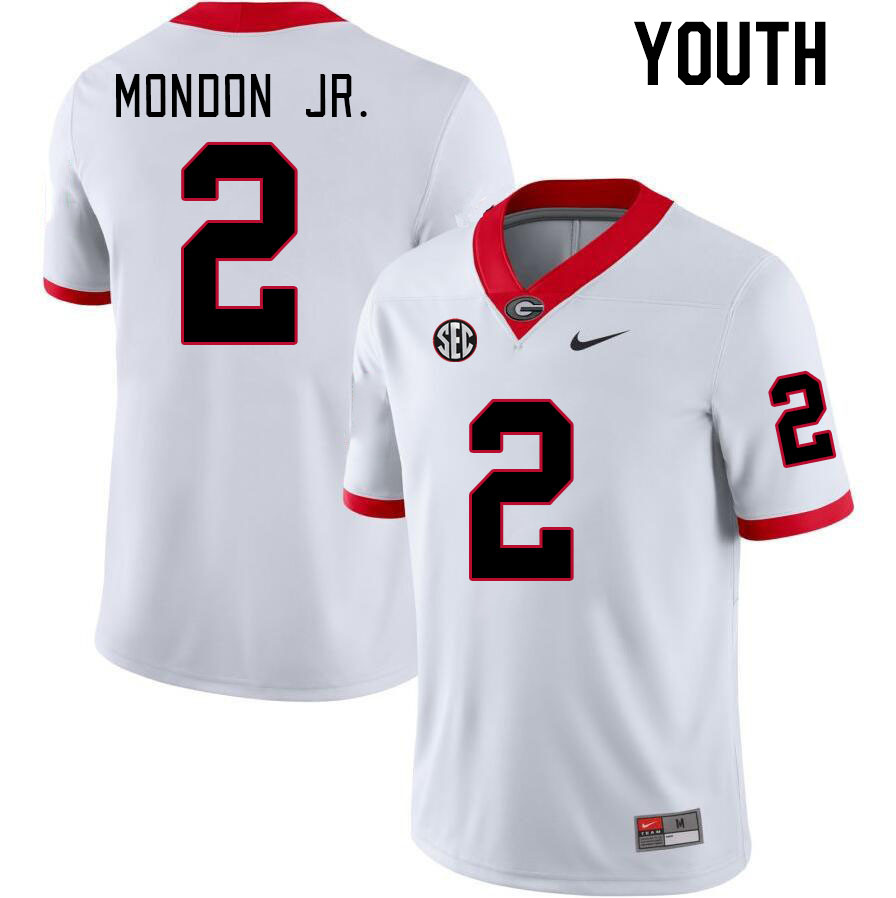 Youth #2 Smael Mondon Jr. Georgia Bulldogs College Football Jerseys Stitched-White